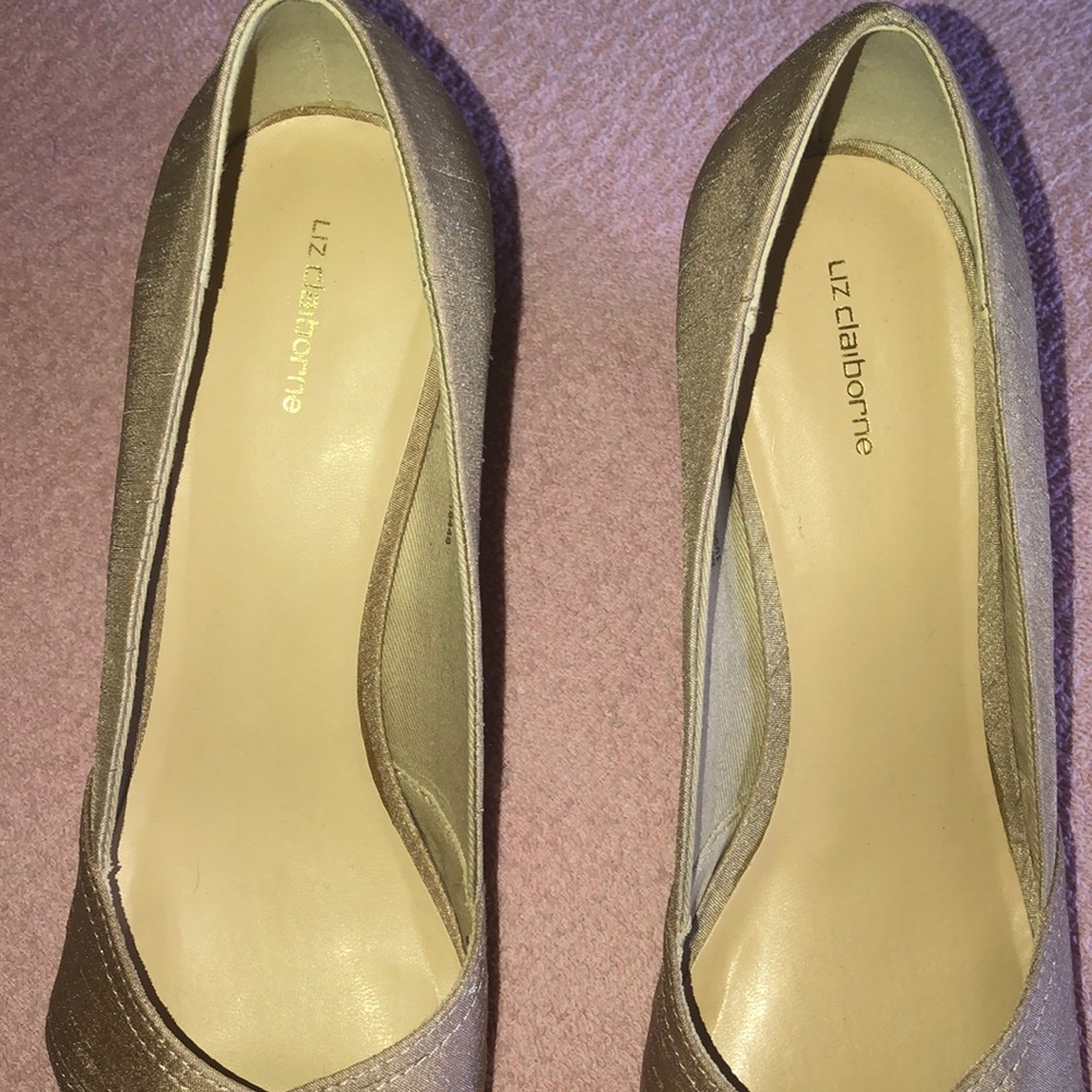 🔴 Liz Claiborne wedge shoes natural Beige # X - Picture 4 of 8